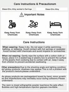 一对手工波西米亚风编织圆形纹理耳环，饰以彩色水晶珠、心形花卉图案，时尚设计，度假风串珠水晶圆形心形花朵耳环，适合女性日常及度假佩戴（手工编织珠子的数量、颜色和位置随机） - 紅色 - 查看 2