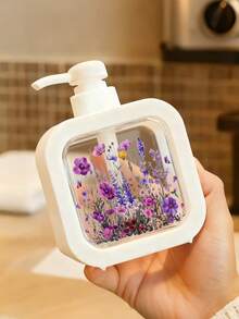 Vintage Floral Design Refillable Moisturizing Hand Soap Dispenser Bottle, Romantic Botanical Theme Bathroom & Kitchen Essential Liquid Soap Dispenser - Multicolor - View 5