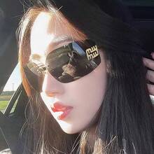 Frameless Slimming High-End Sunglasses New Retro Internet Celebrity Sunglasses Millennial Hot Girl Sunglasses - 茶片 - 查看 3