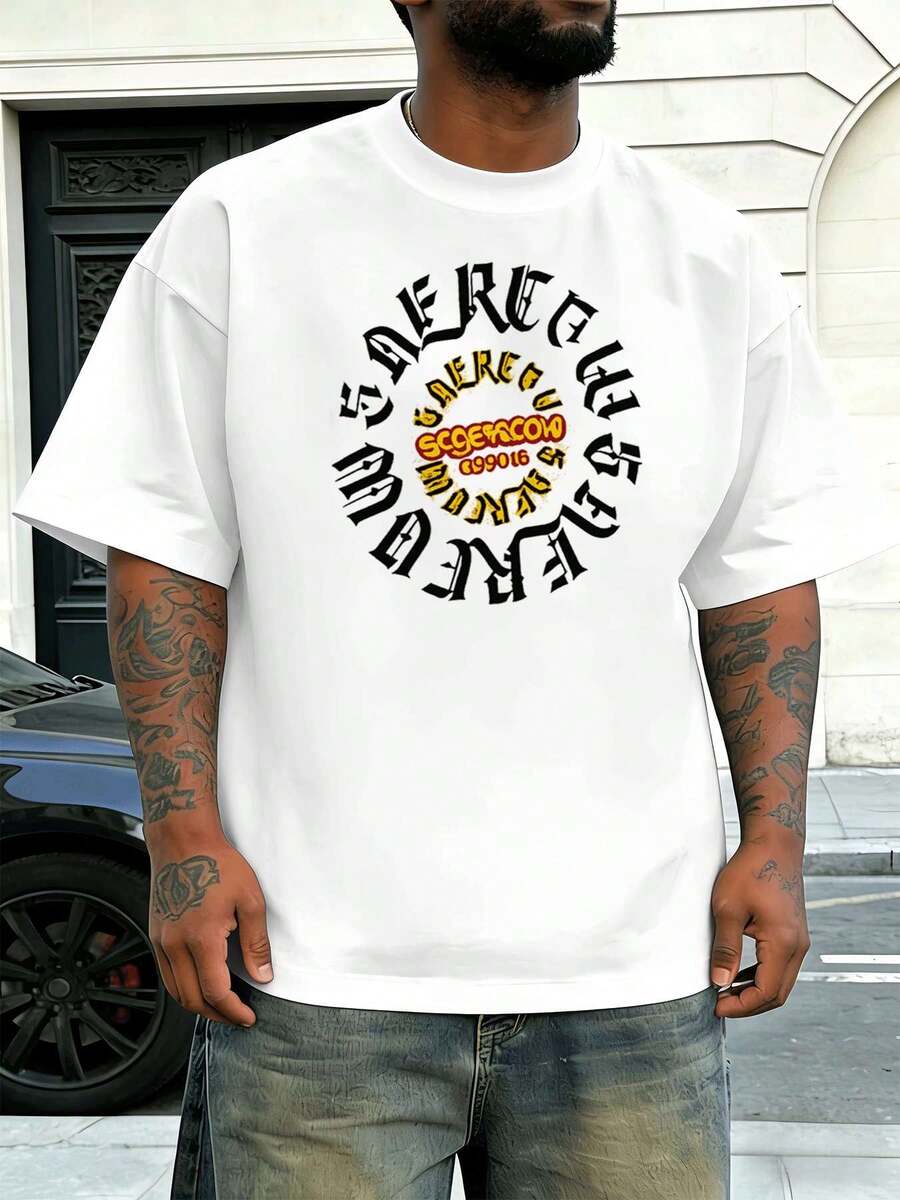Men Plus Size T-Shirts - White - View 1