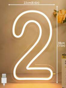 0-9 Number LED Neon Light, USB Powered, Birthday Wedding Party Wall Decor Light - 彩色 - 查看 13