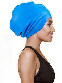 1pc/3pcs High Elastic Wide-Brim Silicone Swim Cap, Adult Full Cover Waterproof Swimming Hat Suitable For Various Hairstyles - Multicolor - View 14