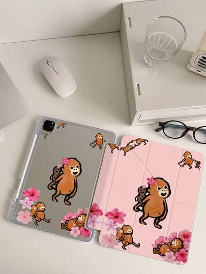 1 chiếc ốp lưng acrylic trong suốt in hình khỉ hoạt hình dễ thương, chống sốc và bền bỉ, phù hợp với iPad thế hệ thứ 7, 8 và 10 (10.2 inch). Có khe cắm bút tích hợp và hỗ trợ chức năng bật/tắt màn hình. Một món quà lý tưởng cho Halloween và Năm mới.