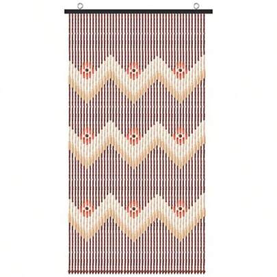 Cortina de cuentas de bambú de madera natural, divisor de habitación colgante decorativo, cortina de cuentas de puerta hecha a mano, panel de pared para persianas de entrada, restaurante, decoración del hogar 35" x 76" - Ola Flor