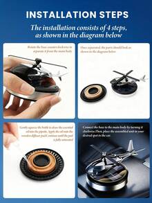 1pc Solar Powered Helicopter Aromatherapy Ornament - Automatic Rotating Blades, 4 Colors - Includes 5ml Refill Essential Oil, Wooden Chips And Dropper, Suitable For Car, Study, Room, Bedroom And Home Decor, Perfect Gift For Car Enthusiasts. Creative Ornament - Helicopter - View 9
