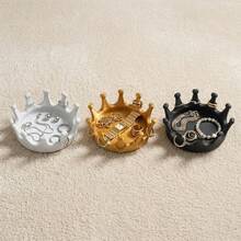 Khay đựng trang sức hình vương miện, khay nhựa nhỏ đựng nhẫn, bông tai, dây chuyền, hộp đựng đồ trang sức nhỏ xinh, kích thước 3,94 x 3,94 inch. - Nhiều màu - Xem 6