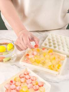 2pcs Reusable Ice Ball Maker Mold With Lid, Round Ice Cube Tray For Summer Parties, Holidays & Beverages - Multicolor - View 5