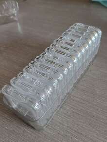 Bộ 24 hộp đựng dụng cụ làm móng acrylic trong suốt có nắp đậy, có thể xếp chồng lên nhau, dùng để trưng bày móng giả, đầu móng acrylic, đồ trang trí móng và phụ kiện salon. - Trong sáng - Xem 8