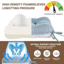 BETU Juego de 2 cojines para sillas de comedor almohadillas para sillas de cocina de 3.5" de espesor con lazos respaldo antideslizante y fundas cojín para asiento de comedor bar sillas de patio - Azul ahumado - Ver 6