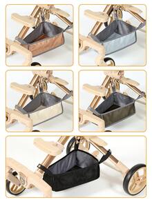 1pc Baby Stroller Bottom Frame Storage Basket, Waterproof Infant Carriage Undercarriage Organizer Bag With Adjustable Buckle - Multicolor - View 8