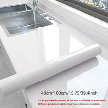 1 miếng dán chống dầu mỡ nhà bếp, giấy dán tường tủ chống thấm nước chống ẩm tự dính, giấy bạc mặt bàn bếp, miếng dán chống bám bẩn bếp - trắng - Xem 16