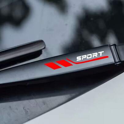 COOL 'SPORT' 2pcs Car Windshield Wiper Stickers | Car Decoration Stickers, Car Body Scratch Protection Cover, Self-Adhesive Vinyl Material