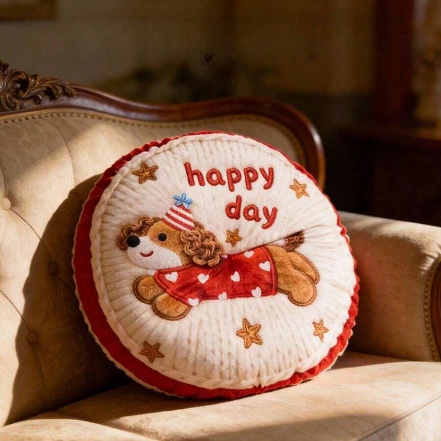 1 chiếc đệm ghế hình chó hoạt hình dày dặn, đệm ngồi vuông/tròn, đệm lưng cho nhà/văn phòng, chiếu tatami. - Nhiều màu - Xem 1