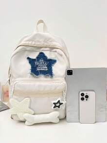 Ba lô Star Patch, kiểu dáng thường ngày, thích hợp cho đi học và du lịch. - A - Xem 2