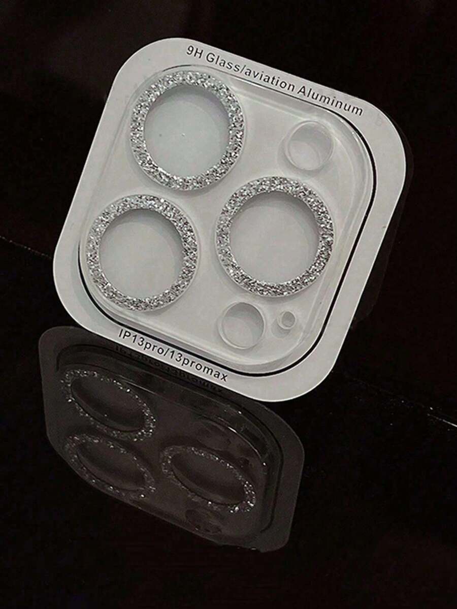 Lens Protection Film 1pc Shiny Glitter Lens Film Compatible With IPhone 17 Pro Max, All-In-One Phone Camera Lens Protector Compatible With IPhone 16 Pro Max, 14 Pro/15 Pro Max/16/15/14, Transparent Tempered Glass Rhinestone Lens Sticker Spring Gift Birthday Party
