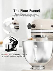 厨房搅拌机漏斗，厨房助手配件，搅拌机面粉漏斗，洗碗机适用 - 查看 3