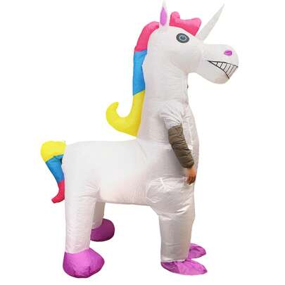 1pc Rainbow Unicorn Inflatable Costume - Full Body Heart Themed Fancy Dress, Unisex, Suitable For Halloween, Carnival, Christmas And Various Events/Parties
