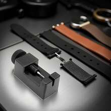 1 Set Watch Link Removal Tool Kit, Stainless Steel Band Chain Pin Remover For Smartwatch Bracelet Strap Adjustment & Repair, Professional Watchmaker Repair Tools With Drill Replacement Tips & Slit Accessories, Universal Watch Band Link Adjust Tool For Men Women, Home DIY Maintenance - Black - View 3