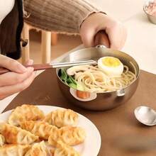 1pc Stainless Steel Pot With Heat-Resistant Wooden Handle, Non-Stick Design, Even Heat Distribution, Good Heat Conduction, Suitable For Induction Cooktop And Open Flame, Non-Slip Bottom, Versatile For Dorm, Office, Small Kitchen, Pasta Pot - View 8