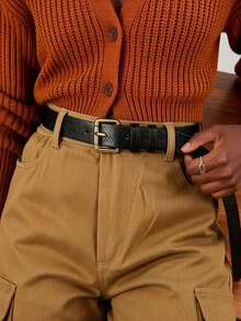 1pc Y2K Niche Leopard & Snake Skin Pattern Belt, Retro Personalized Buckle Jeans Belt, Adjustable Versatile Leather Belt For Women - Multicolor - View 9