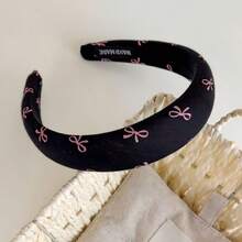 1pc Elegant Pink Bow Headband, Versatile Daily Wear & Makeup Washing Headband For Women - Multicolor - View 10