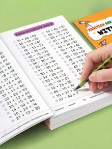 加减法心算练习册，数字1-100，数学记忆技巧，万圣节、复活节教育礼物 - 彩色 - 查看 6