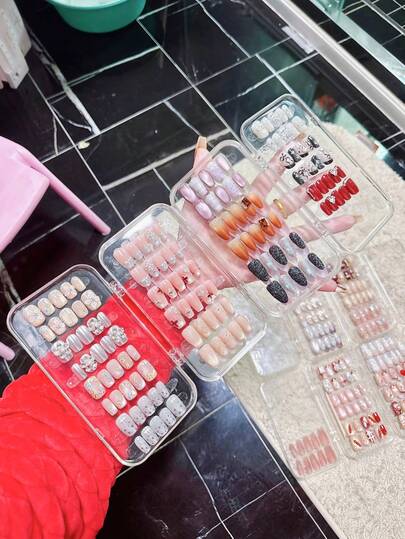 1 Piece, 4-Page Portable Manicure Storage Box, Multi-Layer Manicure Storage Box, Manicure Box Plus Adhesive Tape Set, Required For Manicurists, Portable Travel Manicure Storage Box, Manicure Tool Box