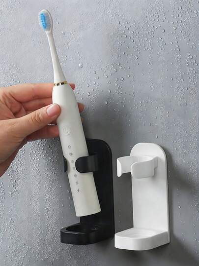 حامل فرشاة الأسنان الكهربائية بدون ثقب، رف جداري لفرشاة الأسنان بدون ثقب للاستخدام المنزلي، رف تخزين فرشاة الأسنان في الحمام، منظم فرشاة الأسنان، ديكور حمام المنزل، عودة إلى المدرسة، مناسب ل- 90٪ من فرش الأسنان الكهربائية، تركيب سهل، أدوات حمام، إكسسوارات حمام، لوازم منزلية (أسود، أبيض)