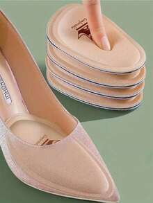 1pair Women's Half Size Shoe Inserts, Anti-Slip Breathable Sweat-Absorbing Foot Pads - Beige - View 1