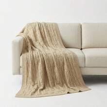 Manta Peseira King Size 70x2.50m Tricot Premium Cama Sofá - Areia - Visão 2