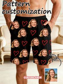 Customized Photo Home Pants For Husbands And Boyfriends, Printed Pattern Loungewear, Anniversary Gift - Multicolor - View 2