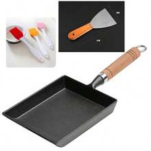 Chảo Tamagoyaki gang Nhật Bản - Đã được xử lý trước bằng nitơ lỏng, chống gỉ, sẵn sàng sử dụng, tay cầm bằng gỗ có thể tháo rời, dùng được trong lò nướng, thích hợp để chiên trứng, bít tết và cắm trại, chống dính không cần lớp phủ hóa học. - Nhiều màu - Xem 12