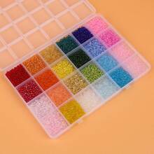 1 Hộp 24 Hạt cườm thủy tinh 3mm màu sắc thời trang, bộ dụng cụ tự làm trang sức, phụ kiện hạt cườm rời - Bộ hạt cườm 3mm - Xem 9