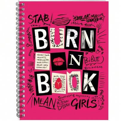Single Pink Spiral Notebook Diary, A Burn Book Inspired By Mean, Ideal For Office And School Use, And A Great Gift For Friends And Colleagues