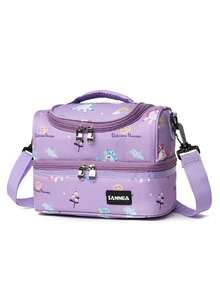 1pc Dinosaur Themed Insulated Lunch Bag, Unisex, Cute Insulated Lunch Box Set With Handle And Detachable Shoulder Strap, Reusable, Insulated Lunch Bag Set With Detachable Shoulder Strap Cooler Bag Waterproof Large Capacity Picnic Outdoor Picnic Bag Lunch Bag For Women School Supplies Camping Essentials - Multicolor - View 11