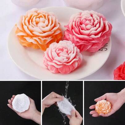 Peony Flower Silicone Mold, DIY Peony Flower, Handmade Soap, Plaster Diffuser Stone, Resin Crafts, Multi-Functional Home Decor Mold (Small, Medium, Large)