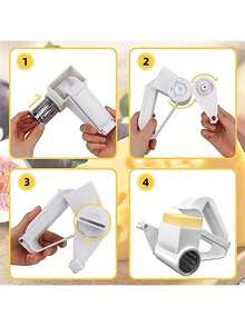 1pc Handheld Cheese Grater, Home Use Cheese Shredder, Manual Rotary Cheese Grater, Reusable Hard Cheese Chocolate Nut Shredder, Kitchen Gadget - White - View 4