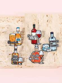 5 chiếc ghim cài áo hình cốc nước ngộ nghĩnh, sáng tạo, phụ kiện thời trang cá nhân hóa bằng chữ cái tiếng Anh cho chai nước. - Nhiều màu - Xem 4