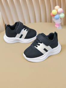 1 par de zapatos infantiles, zapatos de malla negra con suela blanda, zapatillas infantiles con , para primavera y otoño - Negro - Ver 6