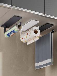 2/1 Set Bathroom Tissue Paper Holder, Toilet Paper Rack, Tissue Box, Toilet Paper Storage Rack, Paper Towel Holder, Bathroom Organizer, No Drilling Required, Also Suitable For Towel, Cling Film, Clothes Rack Storage - Multicolor - View 4