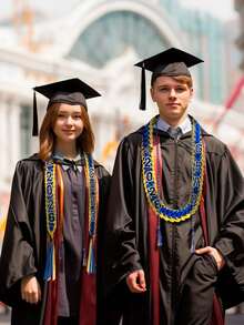 2026届毕业花环，双股编织丝带项链，可作礼金花环、毕业荣誉绶带，手工制作，祝贺毕业生，毕业装饰，2026届荣誉绶带，男女通用毕业礼物，高级纪念品，毕业装饰，毕业配饰，毕业花环配饰，蓝白毕业花环，2026届毕业生，毕业花环，学生礼物，派对用品 - 彩色 - 查看 3