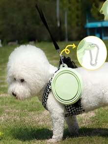 Tazones plegables para mascotas en colores de macarrón, adecuados para viajes al aire libre con gatos y perros. Estos tazones colgantes de silicona para beber y alimentar vienen en cinco colores: rosa, azul, morado, amarillo y verde - Multicolor - Ver 4