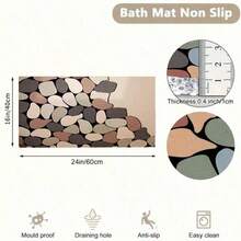 2.6kg Soft Quick-Drying PVC Shower Mat With Drainage Holes, Linen Texture Anti-Slip Bottom For Foot Massage - Multicolor - View 9