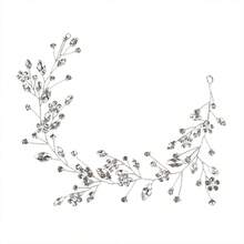 1pc Elegant Floral Crystal Handmade Hair Chain, Suitable For Wedding, Party, Gathering,Summer,Beach - Silver - View 3