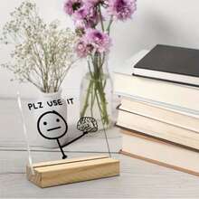 2D Flat, Humorous Office Desk Decoration, Acrylic, Humorous Gift For Colleagues, Relieves Stress, Office Fun Desktop Accessory. - A - View 4