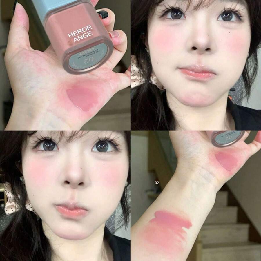 HERORANGE丝滑水润液体腮红，柔雾低饱和度色调。打造自然年轻光泽，韩日美学，日常纯净妆容的理想之选。