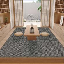 1pc Gray Faux Jute Rug, Tatami Mat, Tea Room Carpet, Atmosphere Carpet, Multiple Sizes Available, Housewarming Gift, Holiday Gift, Suitable For Foyer, Living Room, Dining Room, Bedroom, Bathroom, Study, Laundry Room, Balcony, Tea Room, Window Sill, Tatami Mat - Grey - View 2