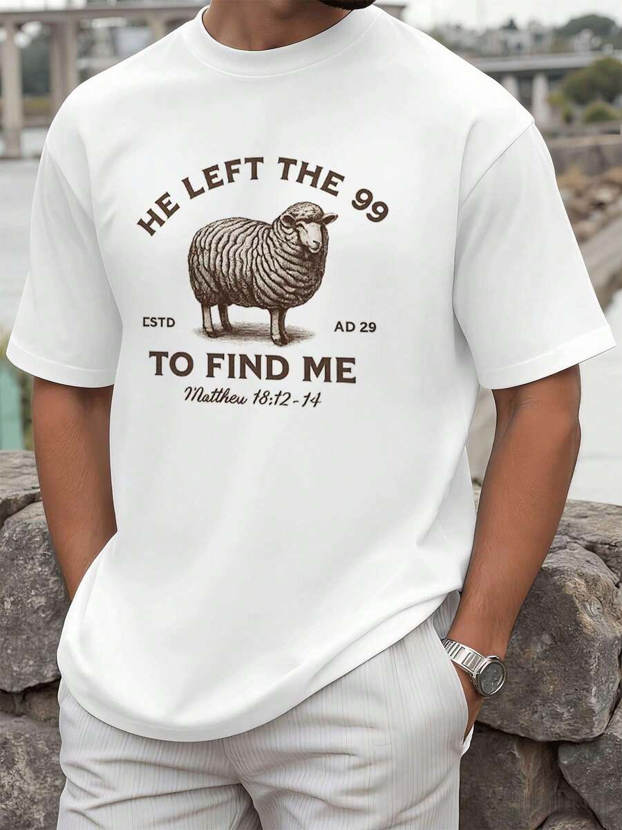 Men Plus Size T-Shirts - White - View 1