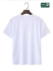 S100% Cotton Unisex Round Neck Short-Sleeve T-Shirt With Colorful Tropical Shaka Hand Graphic - Basic Tees For Summer Men's TopsSoft Fabric - 白色 - 查看 3