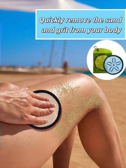 1 pieza Kit de limpieza de arena de playa, que incluye bolsa y cepillo de limpieza de arena, adecuado para vacaciones en la playa y campamentos (excluyendo talco). Hecho con fórmula natural, sin talco ni fragancia, brindando una experiencia de limpieza para toda la familia. Reutilizable, excelente para campamentos, salidas a la playa y actividades familiares al aire libre.